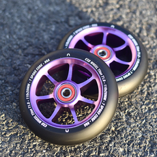 Самокат scooter极限滑板车csd车轮titan t1.0黑胎紫框110x28x24