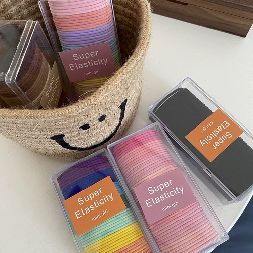 Аксессуар для волос, детское ювелирное украшение, кремовая базовая резинка для волос, 48 шт, детская одежда