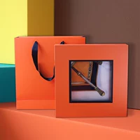 Квадратный шарф, высококлассная оранжевая подарочная коробка, подарок на день рождения