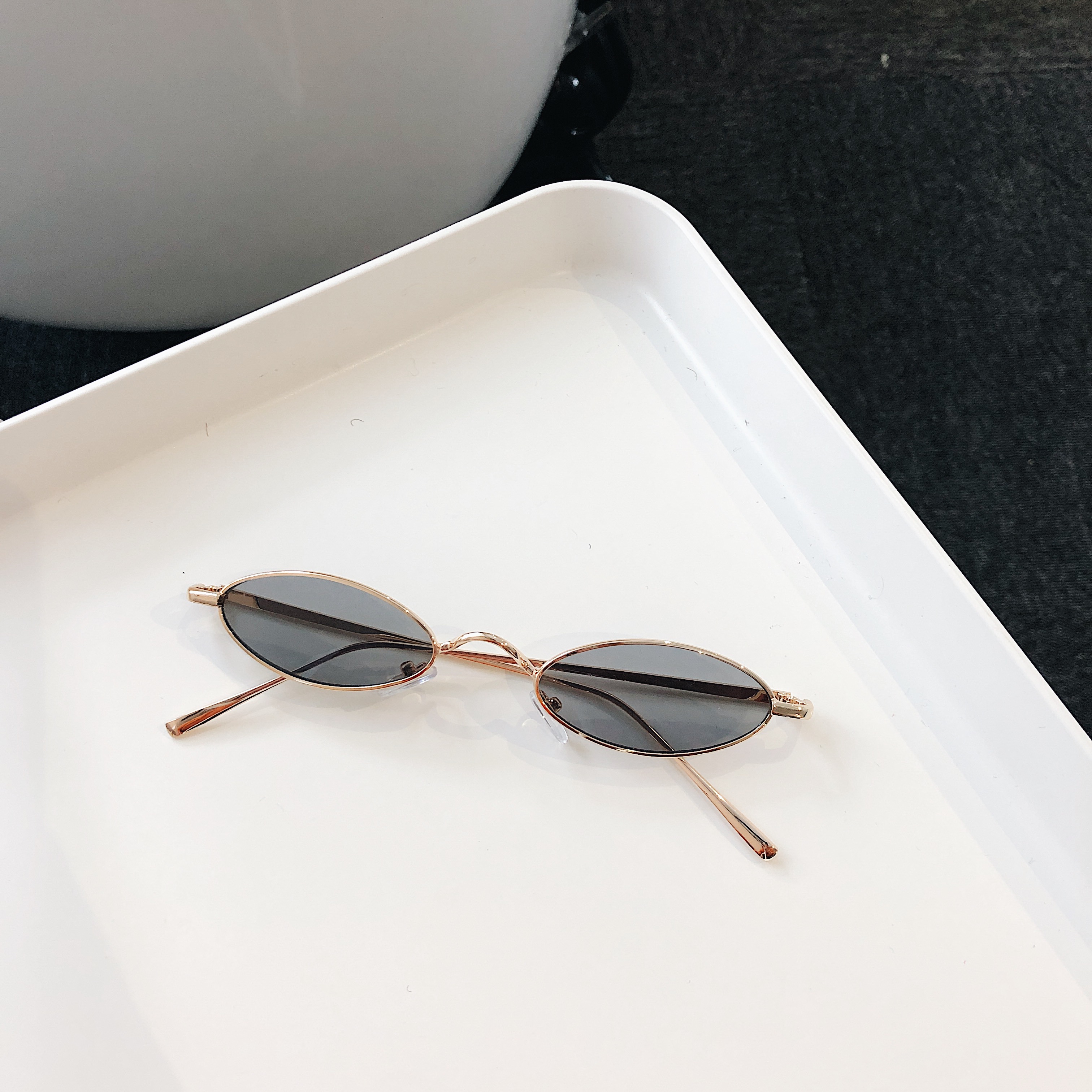 BlackRetroCatEyeSunglassesWomenYellowRedLensSunglassesF