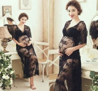 Phụ nữ mang thai ảnh quần áo ren mới chủ đề phòng ăn mặc thời trang cay mẹ bán ảnh nghệ thuật cho thuê yếm cho bà bầu