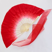 Настоящий шелковый красный вентилятор+градиент красный шелковый шарф