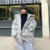 Leman Jin Jun áo khoác cotton sáng bóng nam lỏng lẻo mùa đông lớn lông cổ áo xuống áo khoác cotton thương hiệu áo khoác rắn màu - Bông Bông