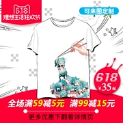Hatsune Miku tùy biến T-shirt mùa hè ngắn tay hoạt hình dễ thương gió phim hoạt hình xung quanh phần tử thứ hai