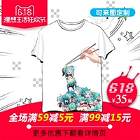 Hatsune Miku tùy biến T-shirt mùa hè ngắn tay hoạt hình dễ thương gió phim hoạt hình xung quanh phần tử thứ hai những hình ảnh sticker dễ thương