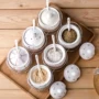 Spice jar đặt lọ muối gốm dụng cụ nhà bếp nhỏ cửa hàng bách hóa gia vị hộp gia vị - Micrô mic hát