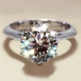 PT950 cổ điển sáu claw Mosang đá bạch kim kim cương nhẫn 1 carat loose kim cương cưới nữ mô hình mô phỏng engagement ring nhẫn kim cương