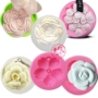 Ba lá hoa hồng Camellia Cherry Blossom Silicone Khuôn Hương liệu pháp Hương liệu Thạch cao Handmade Soap Wax Wax Khối DIY - Tự làm khuôn nướng khuôn bánh trung thu 50g