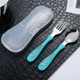 Новая светло -голубая история Nubi Three -Piece Fork -Spoon Box