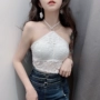 Mùa hè 2019 phiên bản mới của Hàn Quốc có lưng ren treo cổ dây đeo vest nữ bên trong đoạn ngắn chạm đáy áo sơ mi nữ - Áo ba lỗ đồ mặc nhà