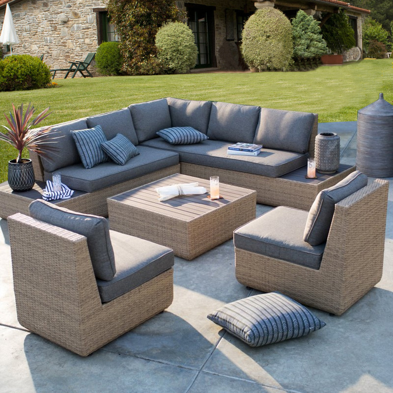 Sofa ngoài trời sân mây sân vườn khách sạn văn phòng bán hàng phòng nắng ban công ghế mây ngoài trời bàn cà phê kết hợp nội thất