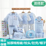 Quần áo trẻ sơ sinh cotton sơ sinh cho bé sơ sinh mùa thu và mùa đông ấm áp dày áo khoác cotton hộp quà tặng