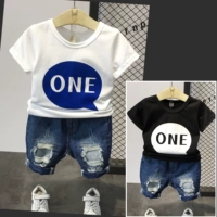 Летняя летняя одежда, футболка с коротким рукавом, летний топ для мальчиков, комплект, коллекция 2023, в корейском стиле
