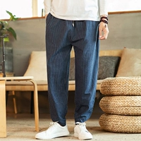 Мужские летние штаны, тонкие трендовые повседневные брюки для отдыха, китайский стиль