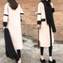 Áo khoác len nữ dày 2018 thu đông phiên bản mới của Hàn Quốc với kiểu dáng mỏng mảnh thời trang dài qua đầu gối len áo dạ