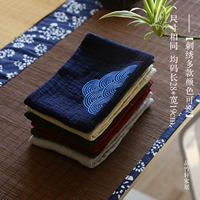 Хлопковая японская ткань, чайный сервиз, полотенце, с вышивкой, из хлопка и льна, увеличенная толщина
