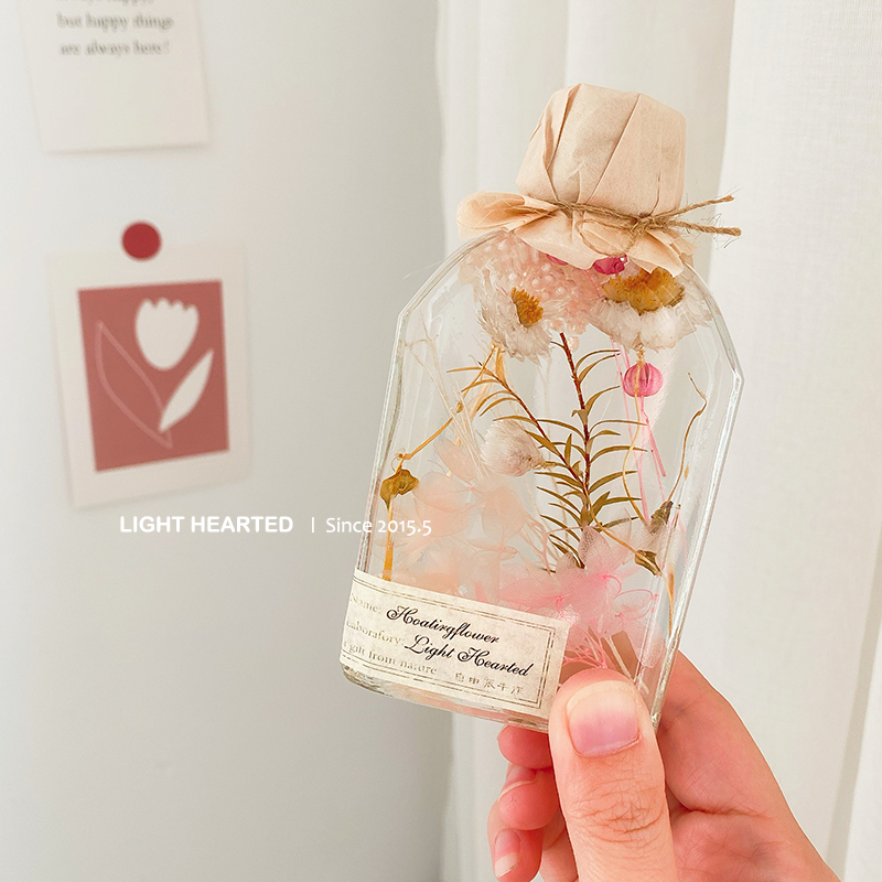 Deep In Peach ForestImmortal flower  Dried flower Botany specimen float bottle 520 lover mother festival gift confidante Birthday gift