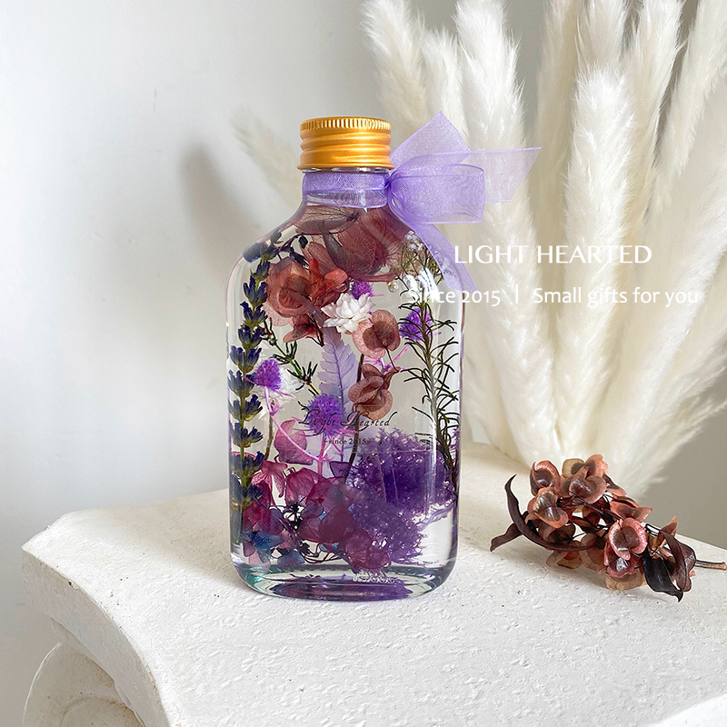 "Yan Xi" Luoyi Piaopiao 200MlImmortal flower  Dried flower Botany specimen float bottle 520 lover mother festival gift confidante Birthday gift