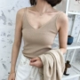 Đan Camisole Women 2019 Mùa hè Mới Hàn Quốc Slim Slim Joker Base Casual Tops Sinh viên - Áo ba lỗ áo kiểu công sở