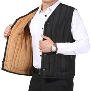 Mùa thu và mùa đông áo vest nam trung niên cha mặc vest nam vest vest cotton dày để giữ ấm cho đàn ông giản dị