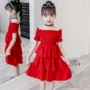 Váy bé gái mùa hè 2019 mới váy váy trẻ em outcropping phong cách phương Tây big boy lưới đỏ công chúa váy - Váy shop quần áo trẻ em