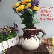 Ấm trà hình chữ hoa nồi thủ công tinh tế bình hoa tráng men khô cắm chai hoa retro chậu hoa bình trong chậu - Vase / Bồn hoa & Kệ