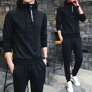 Áo len nam mùa thu 2018 phiên bản Hàn Quốc mới của xu hướng thể thao phù hợp với áo khoác nam trùm đầu Quần áo mỏng - Bộ đồ
