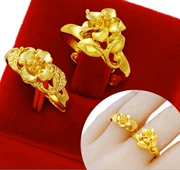 Nhẫn hoa nữ Việt Nam Shajin giả vàng hình ngũ giác mạ vàng Hoa mở vòng nhẫn Tiền xu trang sức không phai