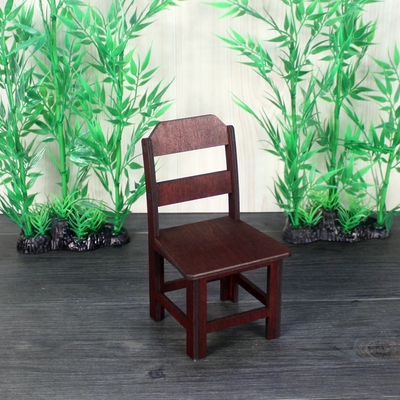 taobao agent [Nanjing physical store] BJD 6 -point mini wooden simulation dining chair baby house with decorative chair