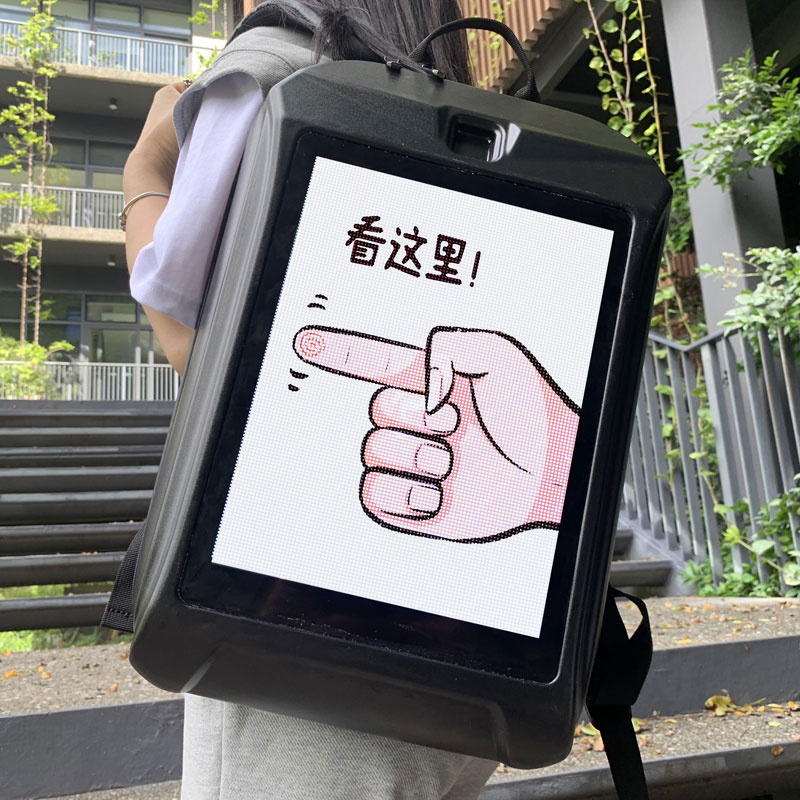 Balo background màn hình led ba lô led phát sáng di động độ nét cao quảng cáo công khai lái xe và cưỡi màn hình hiển thị lưới ba lô năng động màu đỏ Balo LED Divoom đồ chơi công nghệ thông minh