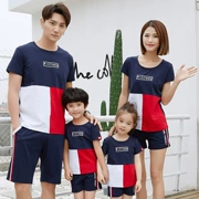 Cha mẹ và con mặc mùa hè 2018 gia đình mới của ba bốn- gia đình đầy đủ bông ngắn tay t- shirt thời trang phù hợp với gia đình