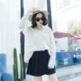Áo len cổ chữ V nữ mùa hè áo len mỏng mùa thu rộng kích thước lớn của phụ nữ Phiên bản Hàn Quốc của áo lưới lỗ thủy triều - Cardigan áo len mỏng