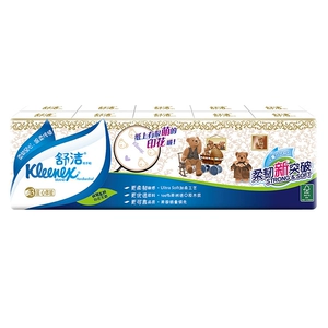 Kleenex Носовой платок с принтом Bear бумажный 3 слоя 10 шт./полос.