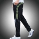 999#тонкие брюки (черные с зеленым)