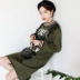 Quần áo Handu 2019 Phụ nữ Hàn Quốc mùa xuân mới in chữ ren Một chiếc váy chữ OY7549 Huân - A-Line Váy mẫu váy xòe đẹp A-Line Váy