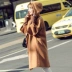Quần áo Handu 2018 Phụ nữ Hàn Quốc mùa đông mới màu lông rắn dài trùm đầu YK7606 - Áo Hàn Quốc Áo Hàn Quốc