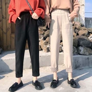 Học sinh quần ống suông thẳng mùa thu đông 2018 Quần nữ mới phiên bản Hàn Quốc của quần ống rộng cà rốt hoang dã