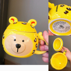 Кружка 2020星巴克环保季绿围裙小熊漫画热变马克杯随行吸管杯保温水杯子 Starbucks coffee