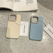 Ốp điện thoại cho iPhone X/11/12/1314 pro/promax phong cách Hàn Quốc vỏ bảo vệ điện thoại đơn giản màu trắng sữa, màu xanh Bao da mềm chống rơi