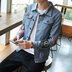 Của nam giới 2017 mùa xuân và mùa thu mới của Hàn Quốc áo khoác giản dị áo khoác denim sinh viên xu hướng hoang dã quần áo của nam giới Áo khoác
