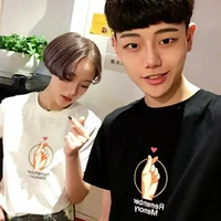 Cặp vợ chồng mùa hè ăn mặc Hàn Quốc phiên bản của hoang dã 2018 mới từ bi lỏng một nửa tay sinh viên ngắn tay T-Shirt triều của phụ nữ quần áo áo phông nam