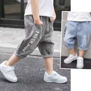 Quần short bé trai denim mặc hè 2019 quần trẻ em mới trong quần mỏng dành cho trẻ em quần ống rộng - Quần jean