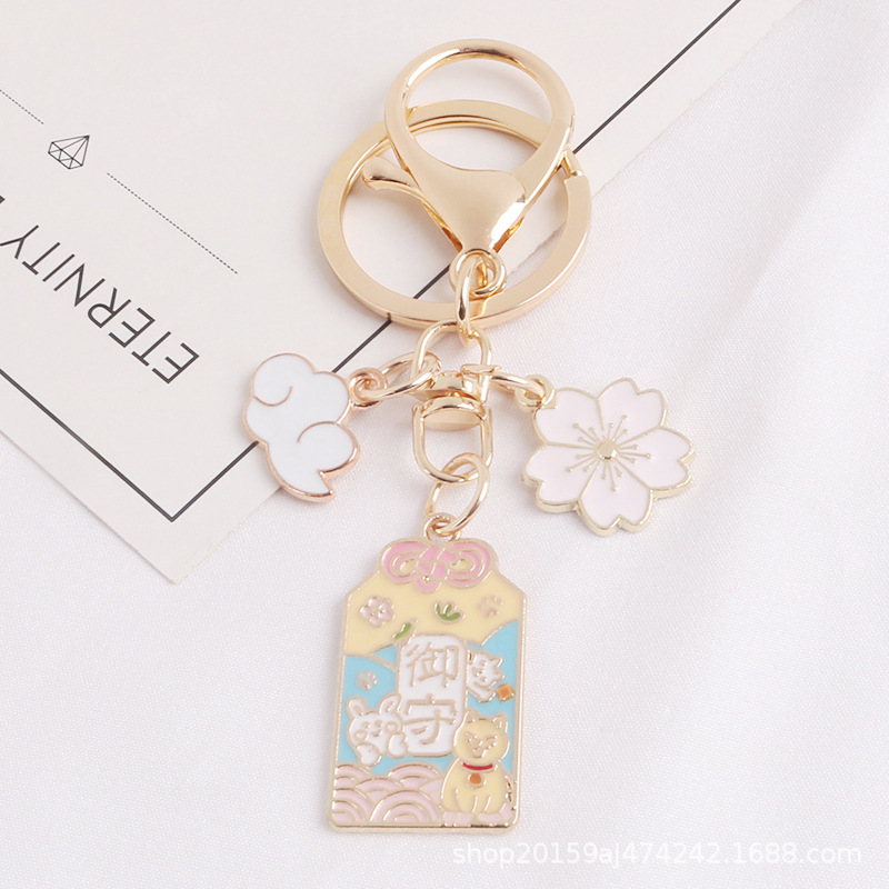 Q550-1new pattern Listing Alloy flower Key buckle lovely rabbit thin ginseng Metal parts originality trend Key ring Hanging decoration