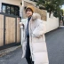 Hu Chu áo lông bông cổ áo dài phần trên áo khoác gối nữ mùa đông 2019 phiên bản mới của Hàn Quốc về dịch vụ bánh mì dày - Bông ao phao nữ Bông