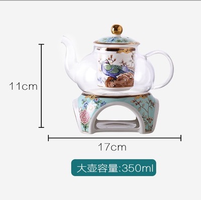 Flower Tea Pot + Base & Express PackageNew Chinese style Chinese style National tide coffee cup suit British style Small luxurious ceramics household good-looking afternoon tea tea set