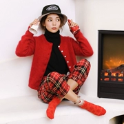 4 đôi ~ tìm kiếm vớ cotton kiểu Nhật nhẹ năm nay vớ nữ màu đỏ vớ Giáng sinh thiết kế hộp quà tặng mùa thu đông