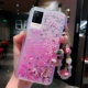 S9 порошковая песчаная вишня+жемчужный цветок браслет