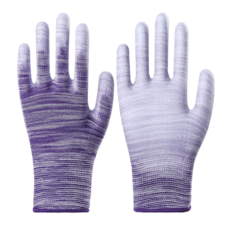36 đôi găng tay và lòng bàn tay bằng nylon trắng mỏng phủ PU, bảo hộ lao động, chống mài mòn, chống tĩnh điện, không bám bụi, thoáng khí, nhúng và chống trượt găng tay chống cháy 