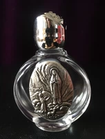 Древний серебряный металлический резьба Господь Господь Господь Святая вода бутылка