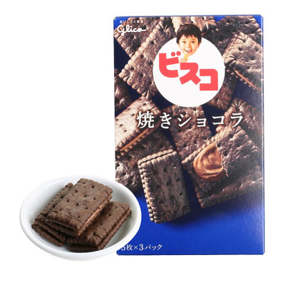 [日本进口格力高烤巧克力味酸奶夹心饼干 61.8g/盒]